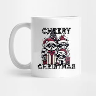 Raccoons with Presents. Merry Christmas Mug